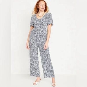 NET Old Navy Waist Defined Puff Sleeve Jumpsuit
